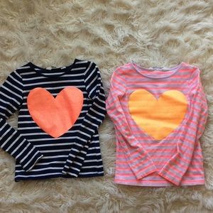 5/$25 set of 2 sparkle heart long sleeve tee 4-5